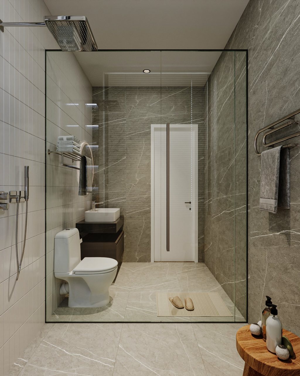 thiết kế nội thất nhà phố anh Âu Khang An Thủ Đức 200m2